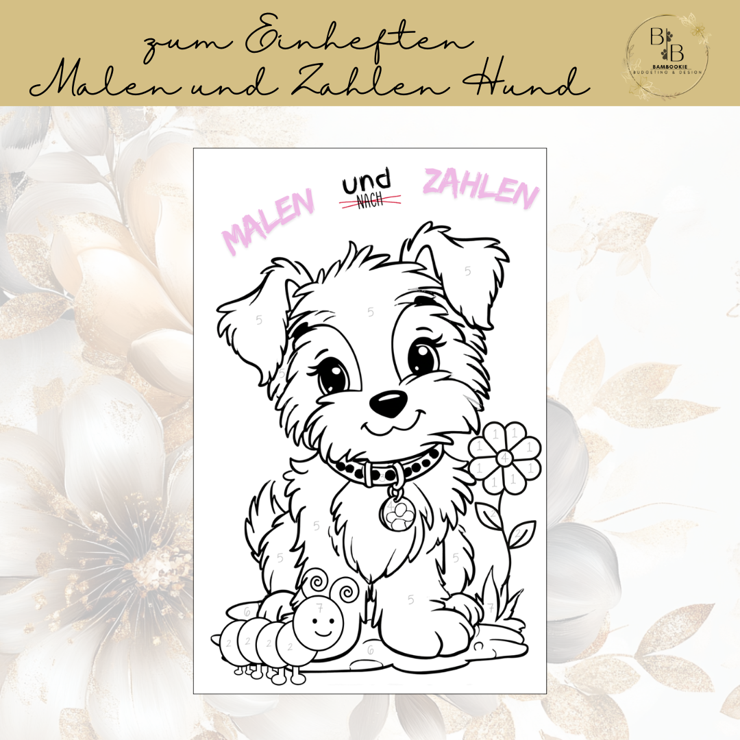 Malen und Zahlen "001-Hund" inkl. Stifte