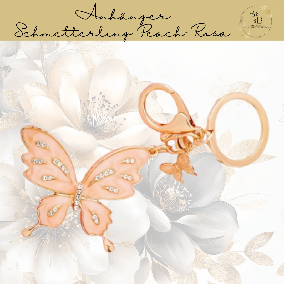 Anhänger Glitzer Schmetterling Peach