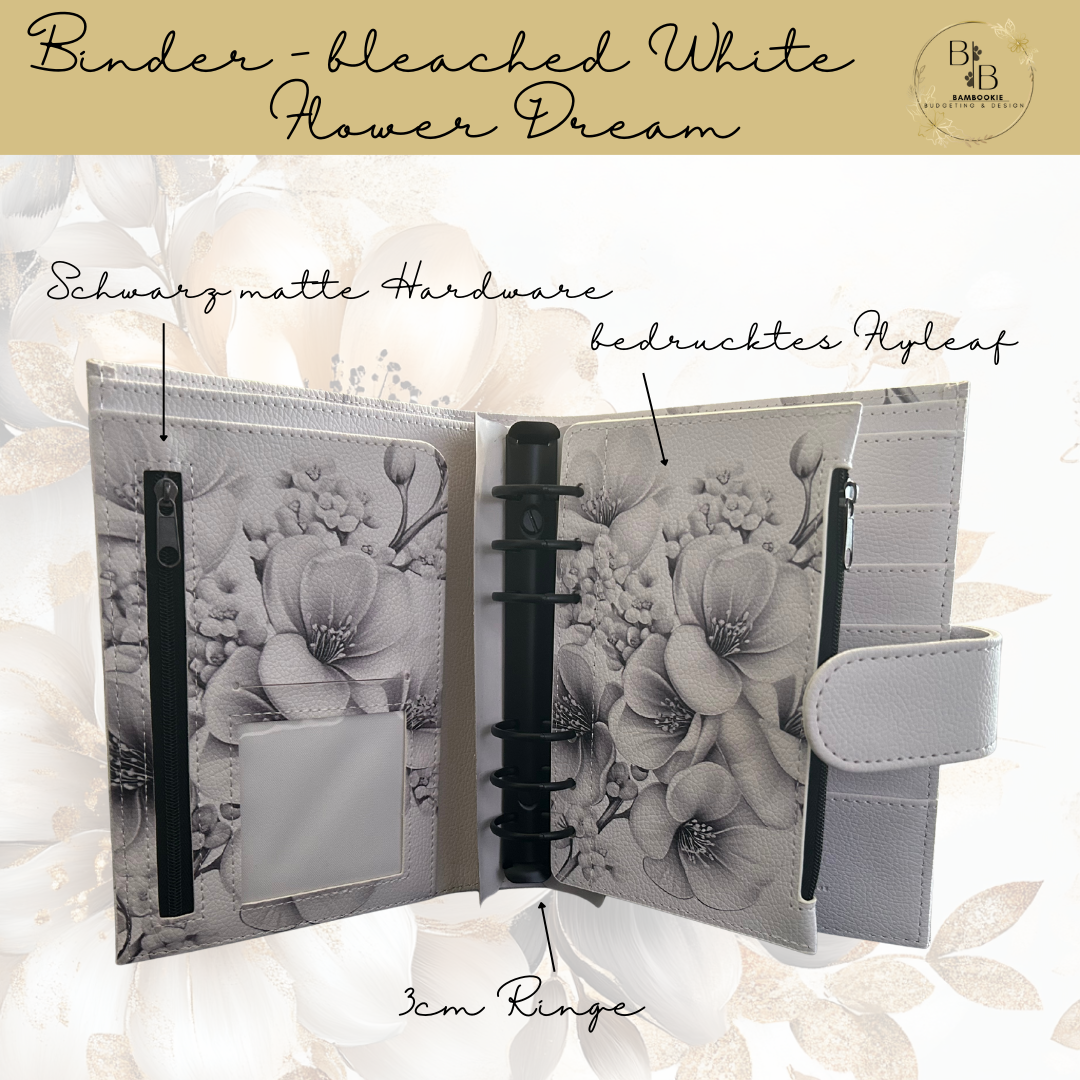 A6 Binder - bleached White Flower Dream B-Ware