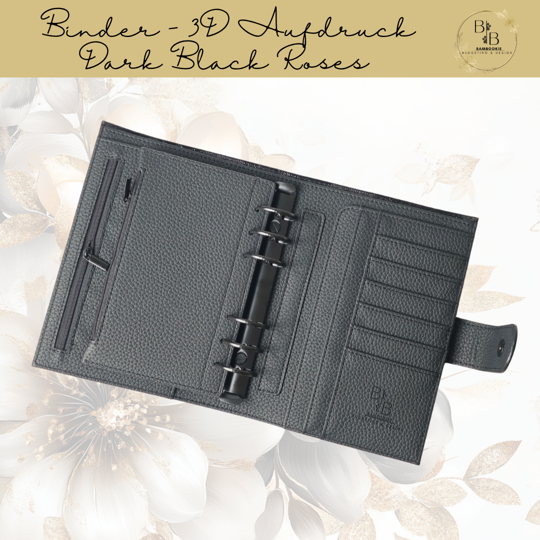 A6 Binder - Dark Black Roses B-Ware!
