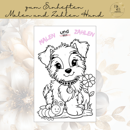 Malen und Zahlen "001-Hund" inkl. Stifte