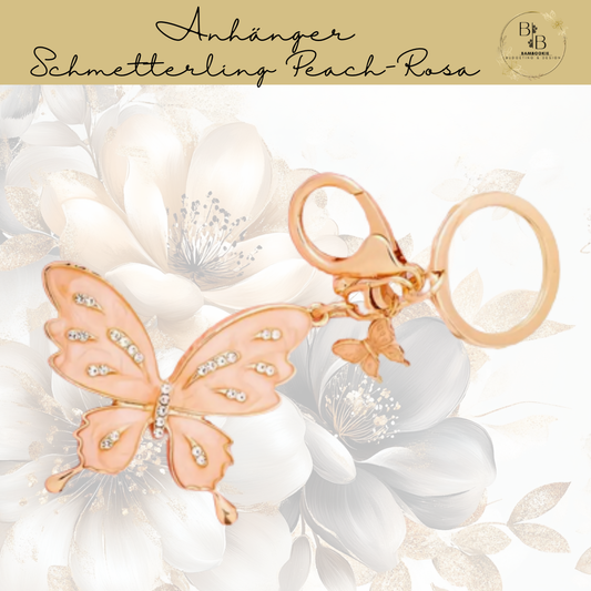 Anhänger Glitzer Schmetterling Peach