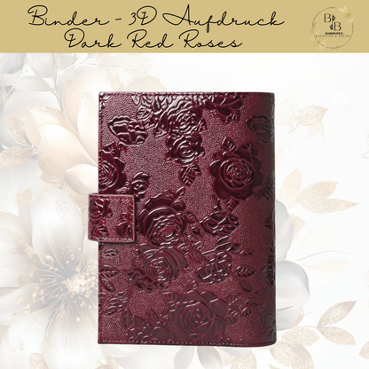 A6 Binder - Dark Red Roses