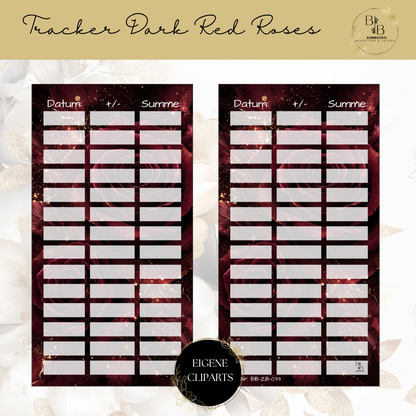 Dark Red Roses Binder Bundle