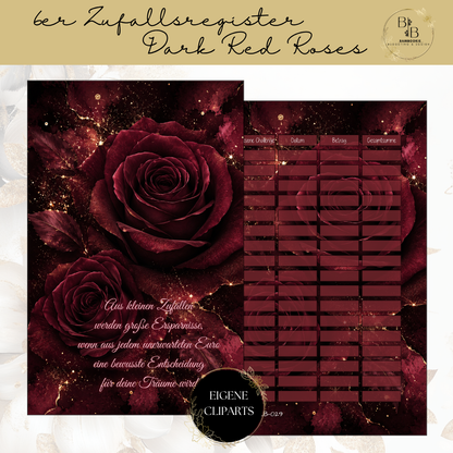 Dark Red Roses Binder Bundle