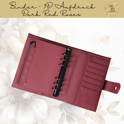A6 Binder - Dark Red Roses