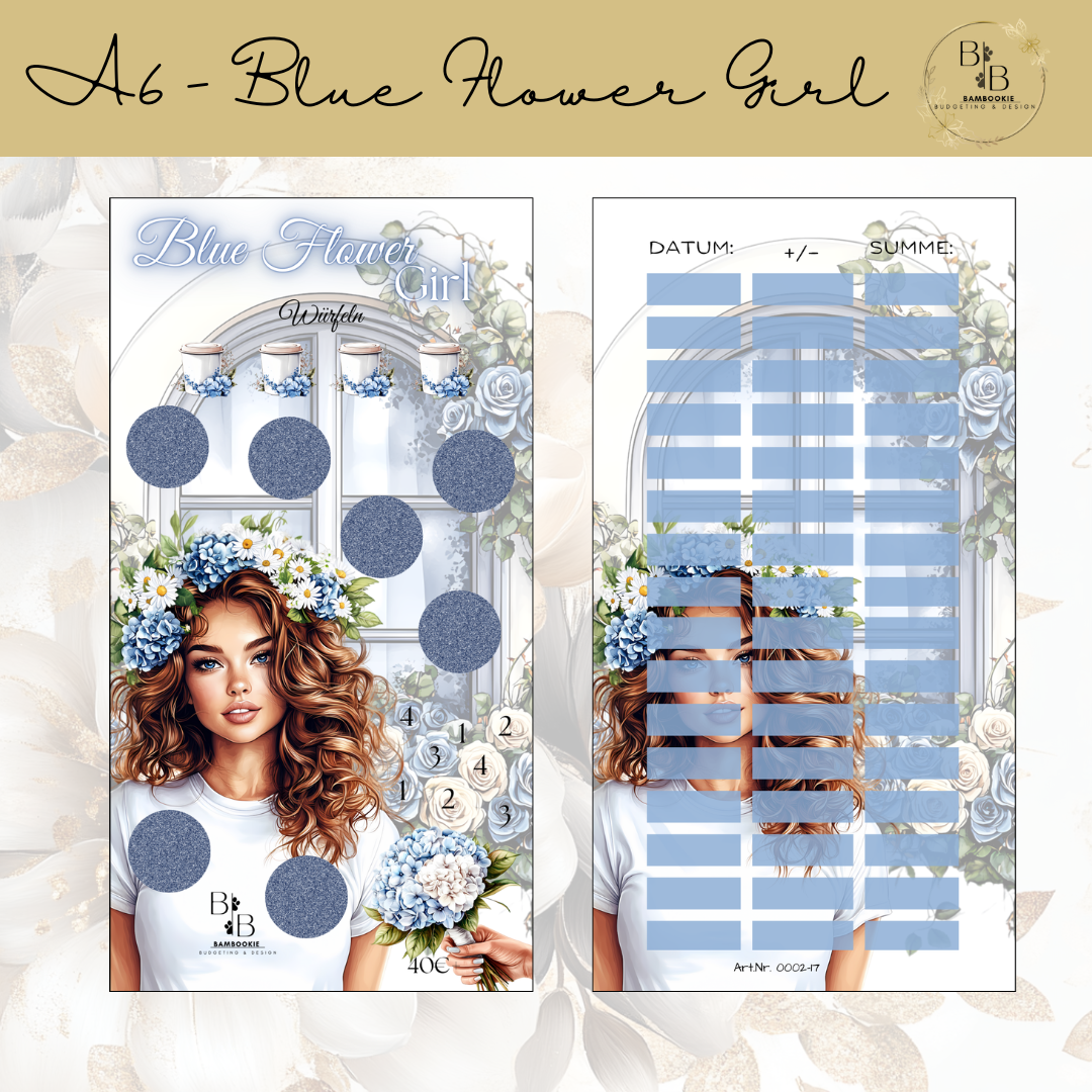 A6 Blue Flower Girl
