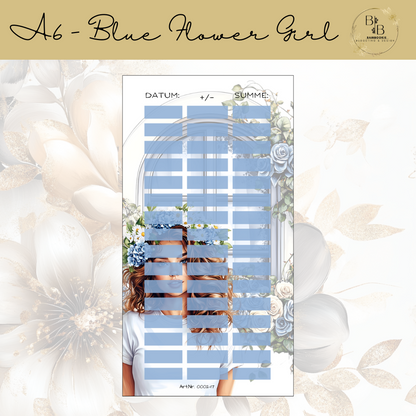 A6 Blue Flower Girl