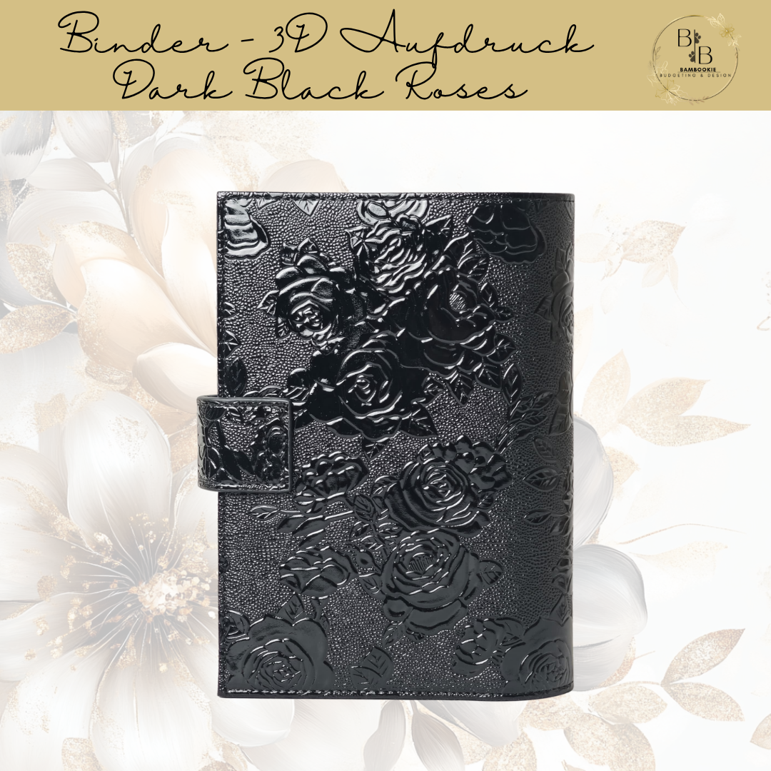 A6 Binder - Dark Black Roses B-Ware!