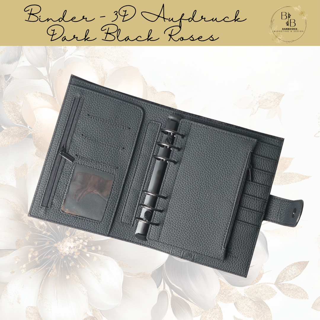 A6 Binder - Dark Black Roses B-Ware!