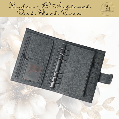 A6 Binder - Dark Black Roses B-Ware!